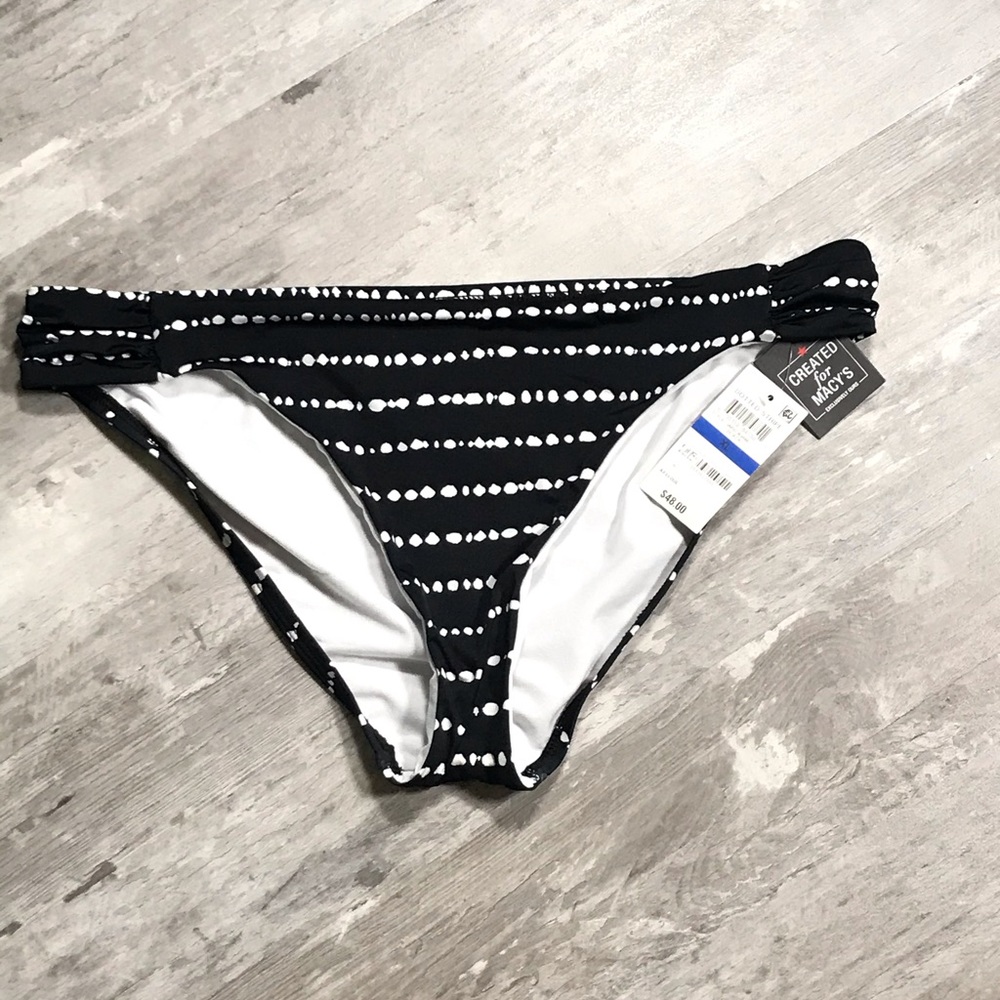 Bar III Dotted Stripe Bikini Bottom XL